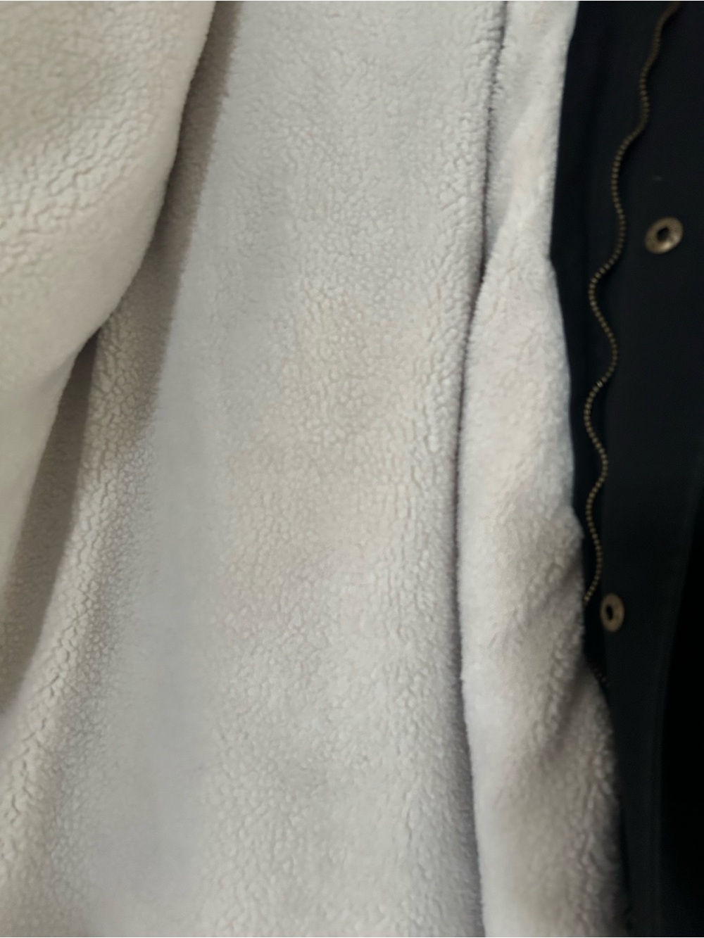 Unisex‎ Black Sherpa-Lined Parka Jacket with Hood - Picture 5 of 7